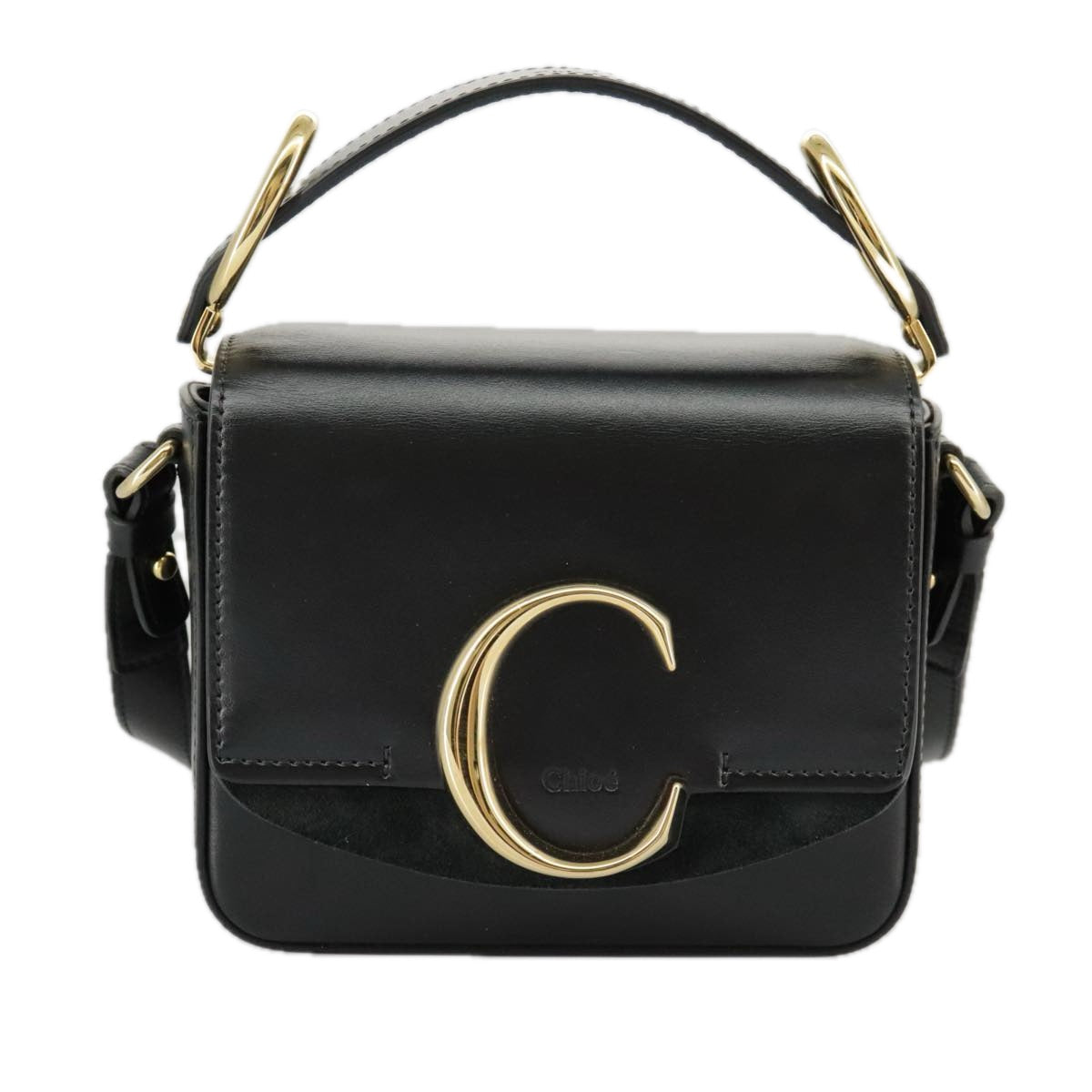 Chloé C Black Leather Handbag (Pre-Owned)