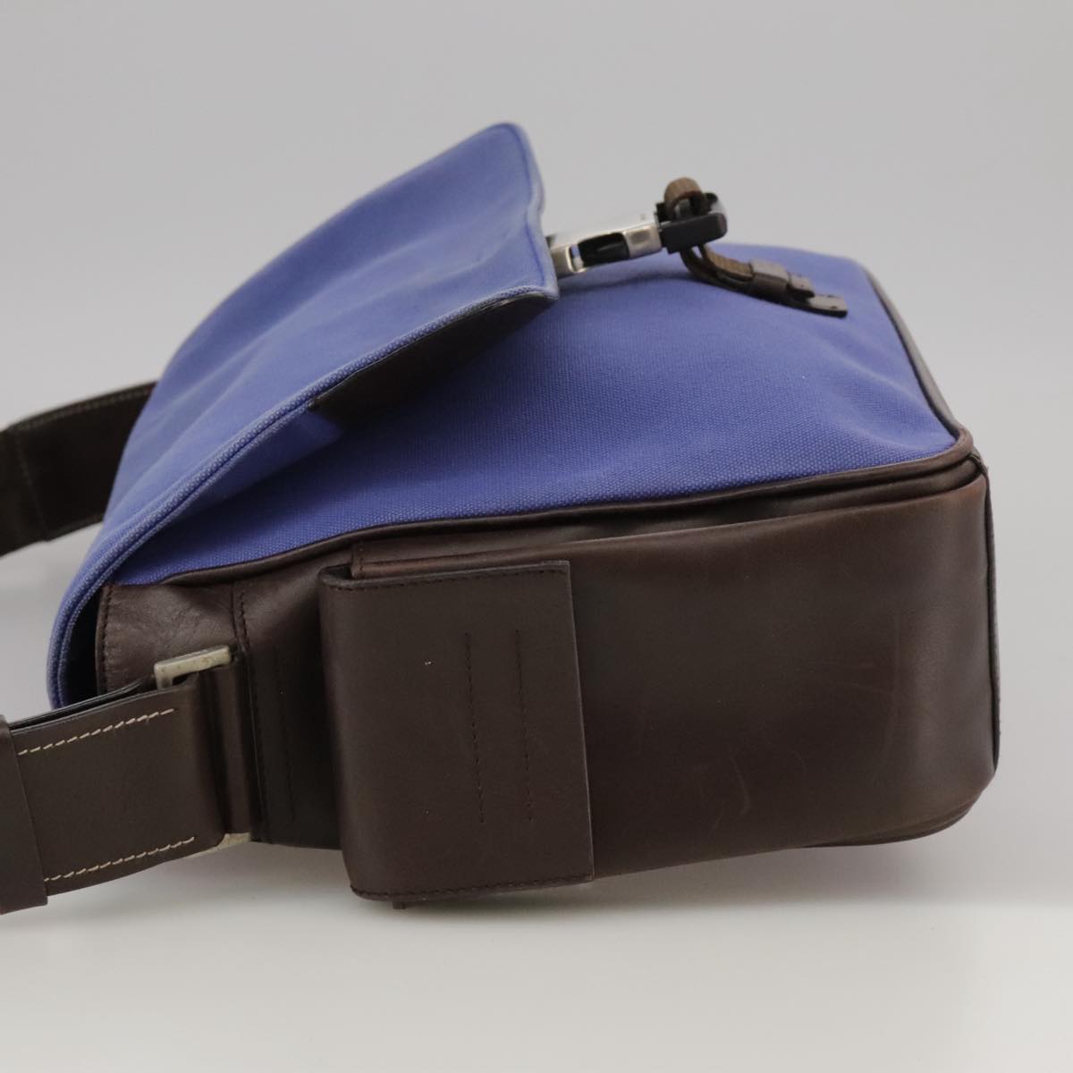 Prada Blue Canvas Shoulder Bag (Pre-Owned)