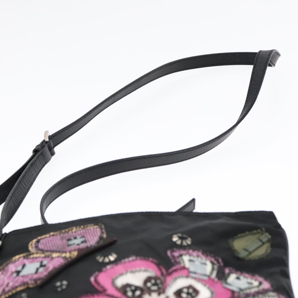 Prada Re-Edition Black Canvas Shoulder Bag (Pre-Owned)