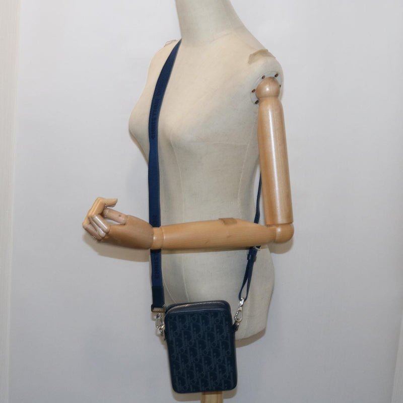 Dior Oblique Navy Canvas Shoulder Bag (Pre-Owned)