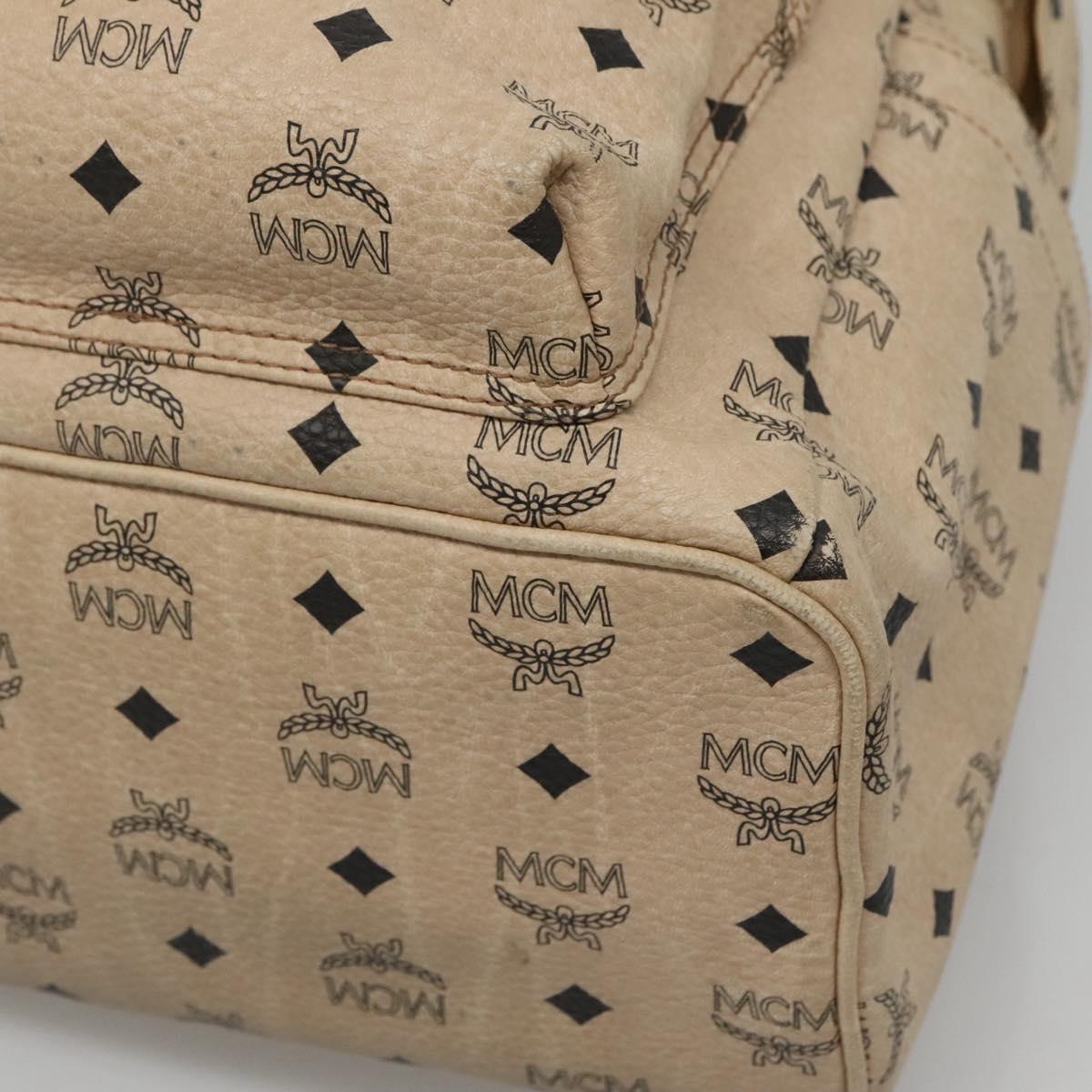 MCM Visetos Beige Canvas Backpack Bag (Pre-Owned)