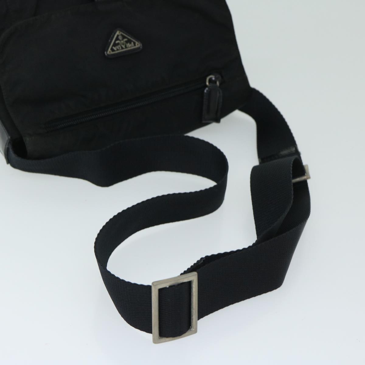 Prada Tessuto Black Canvas Shoulder Bag (Pre-Owned)