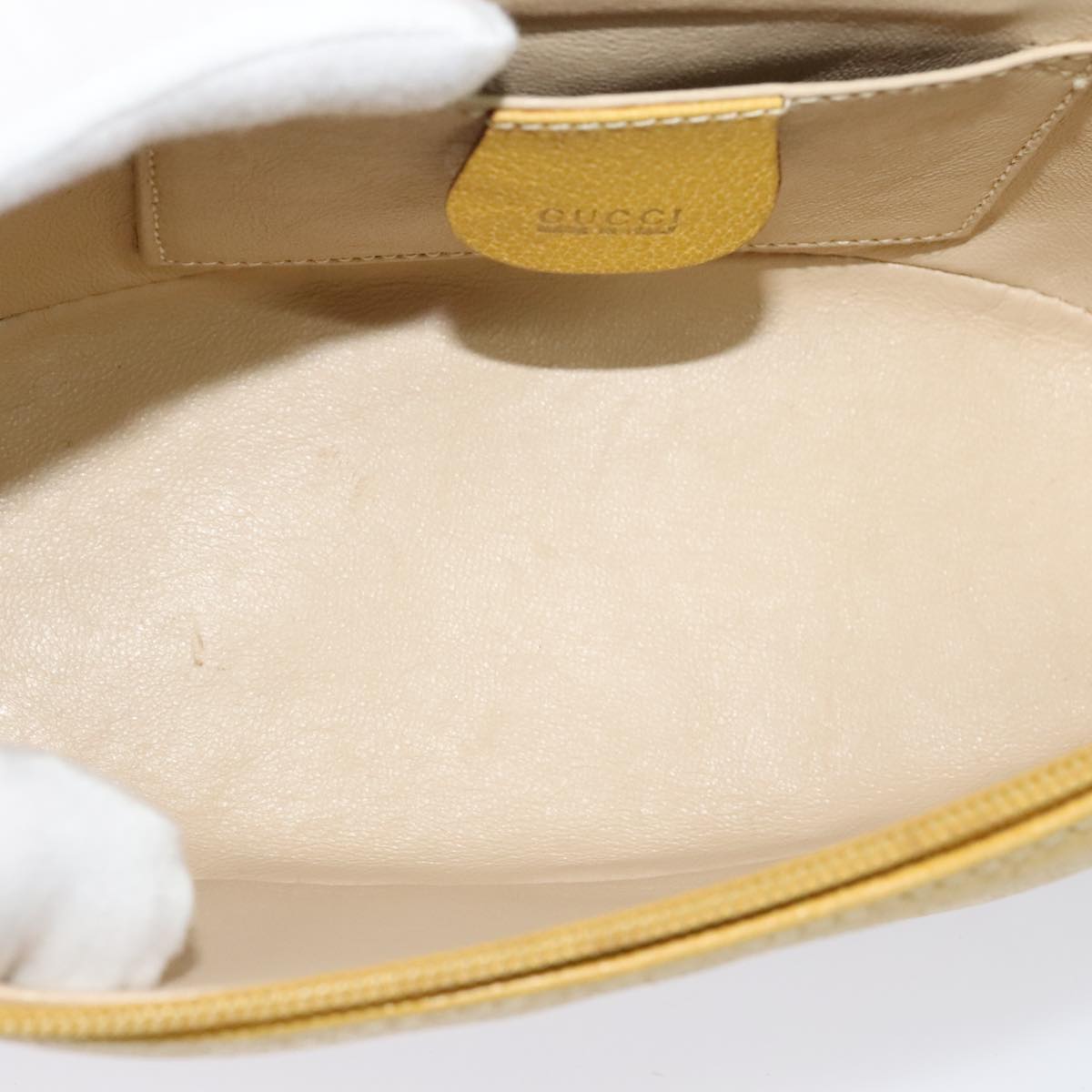 Gucci Bamboo Yellow Leather Clutch Bag (Pre-Owned)
