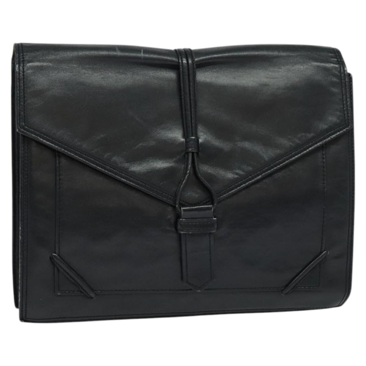 Yves Saint Laurent Black Leather Clutch Bag (Pre-Owned)