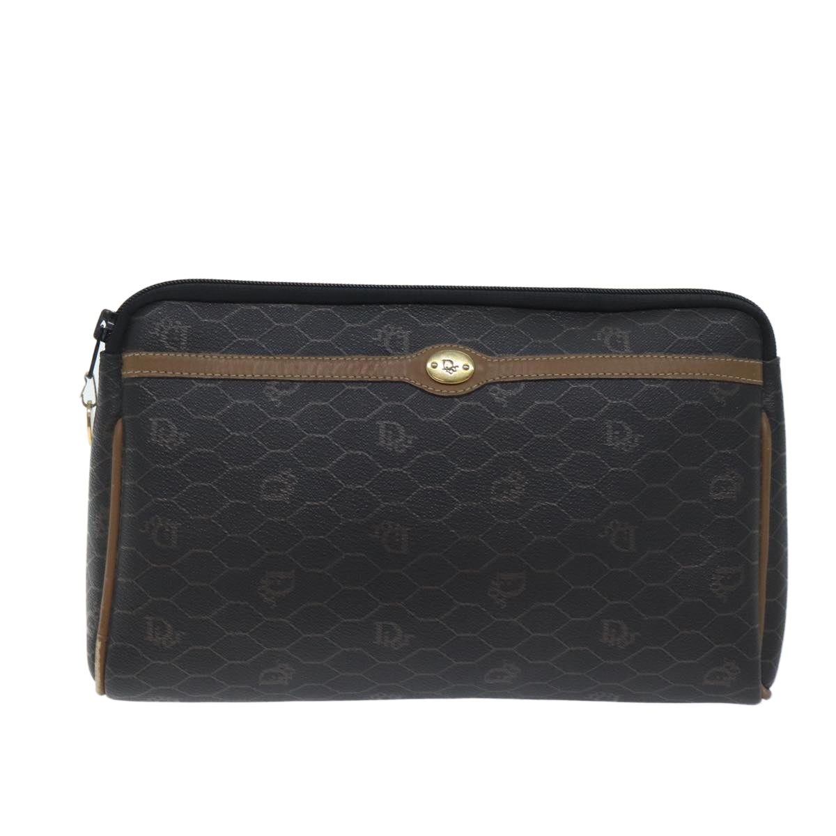 Dior Honeycomb Black Canvas Clutch Bag (Pre-Owned)