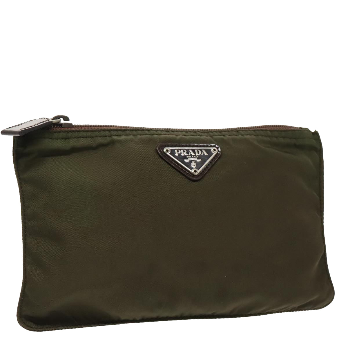 Prada Tessuto Khaki Synthetic Wallet Bag (Pre-Owned)