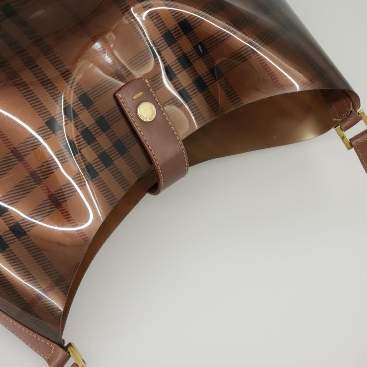Burberry Brown Vinyl Shoulder Bag (Pre-Owned)