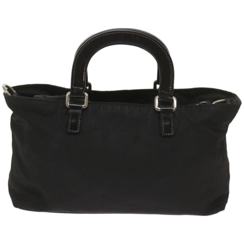 Prada Canapa Black Synthetic Handbag (Pre-Owned)
