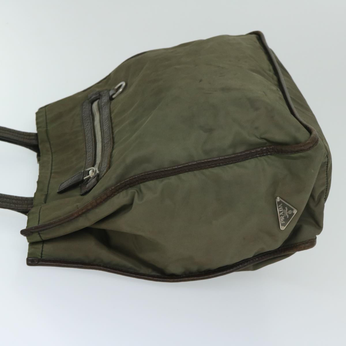 Prada Tessuto Khaki Synthetic Tote Bag (Pre-Owned)
