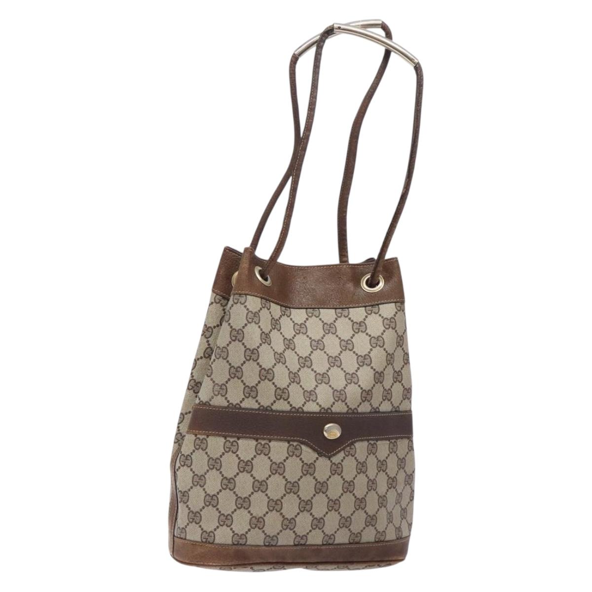 Gucci Gg Canvas Beige Canvas Shoulder Bag (Pre-Owned)
