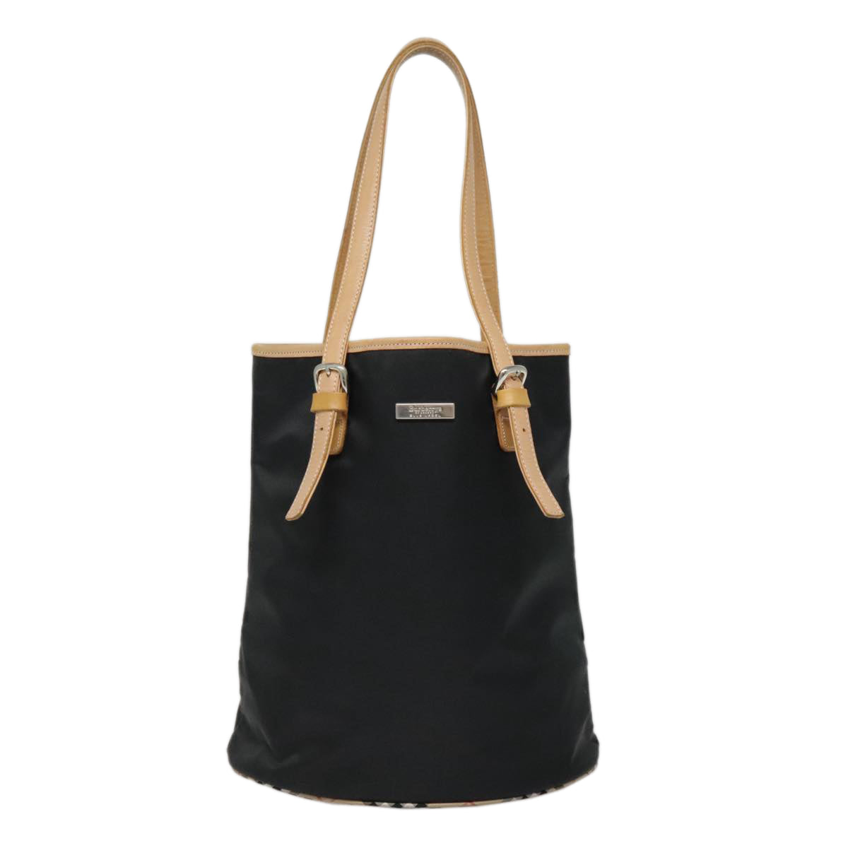 Burberry Nova Check Black Synthetic Tote Bag (Pre-Owned)