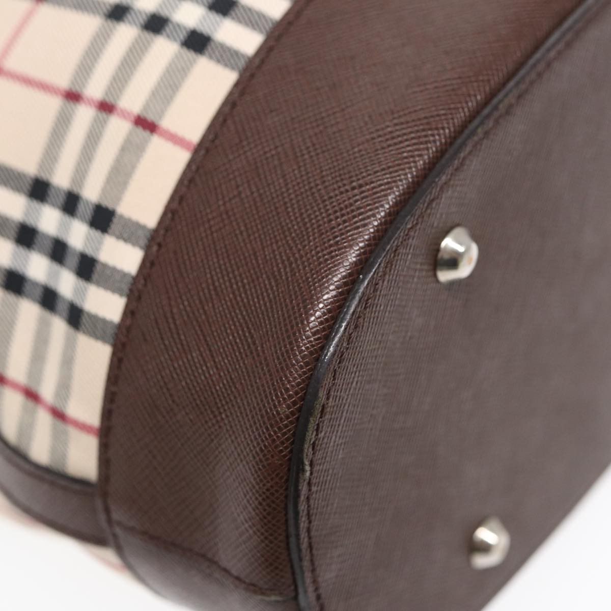 Burberry Nova Check Brown Canvas Tote Bag (Pre-Owned)