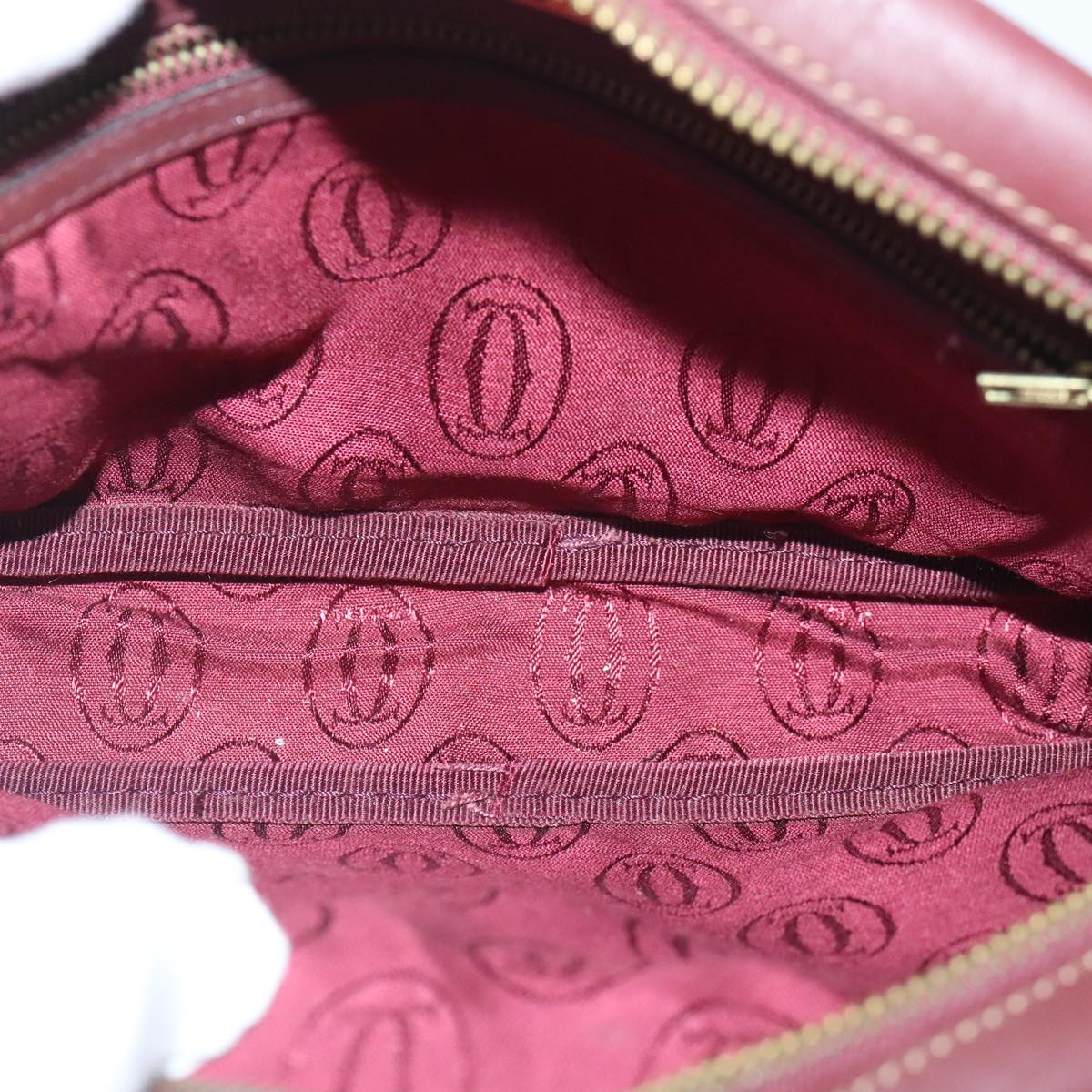Cartier Must De Cartier Burgundy Leather Shoulder Bag (Pre-Owned)