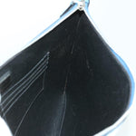 Prada Saffiano Blue Leather Clutch Bag (Pre-Owned)