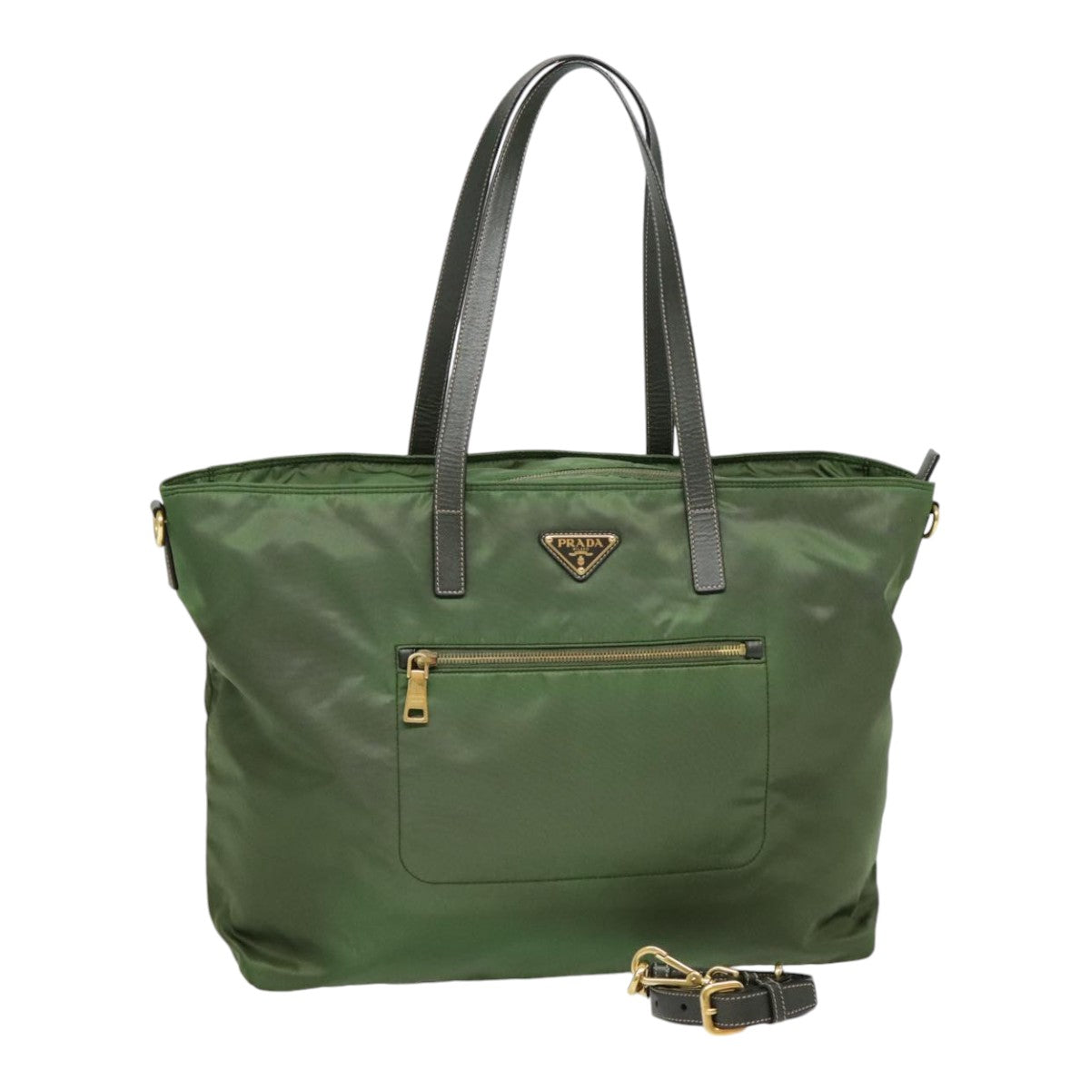 Prada Re-Edition Khaki Synthetic Tote Bag (Pre-Owned)