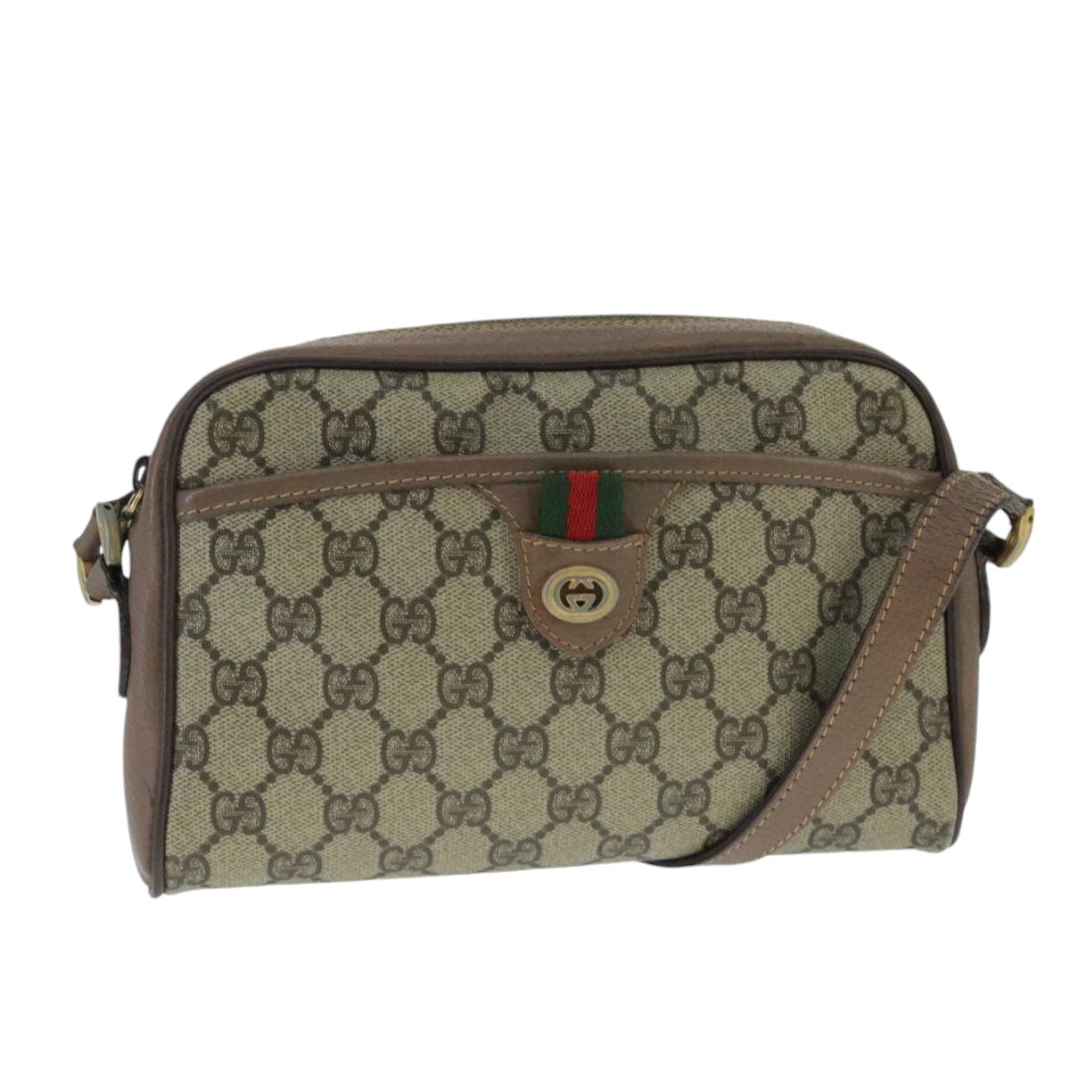 Gucci Gg Supreme Beige Canvas Shoulder Bag (Pre-Owned)