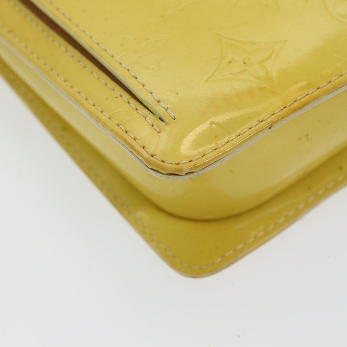 Louis Vuitton Mott Yellow Patent Leather Clutch Bag (Pre-Owned)
