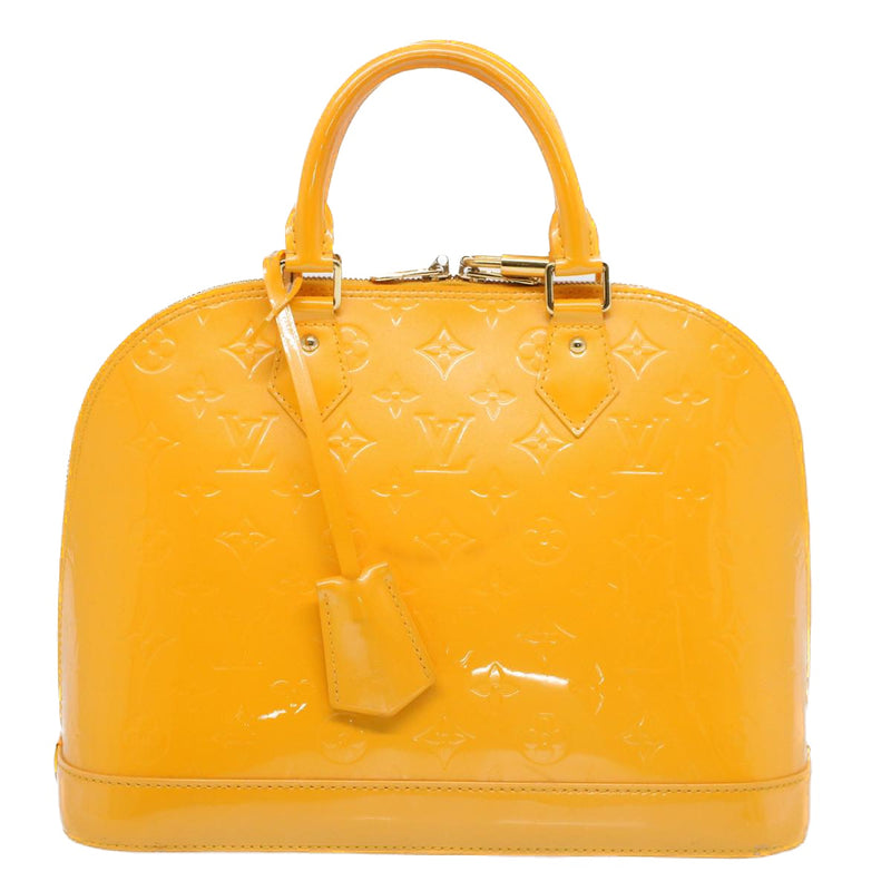 Louis Vuitton Alma Yellow Patent Leather Handbag (Pre-Owned)