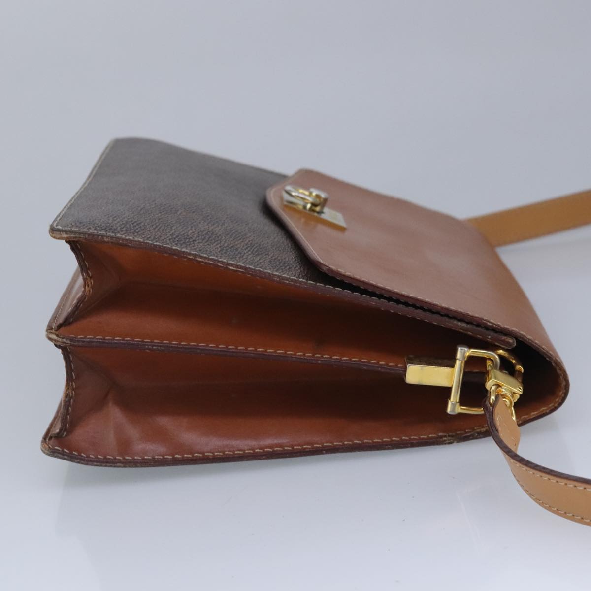Céline Triomphe Brown Canvas Shoulder Bag (Pre-Owned)
