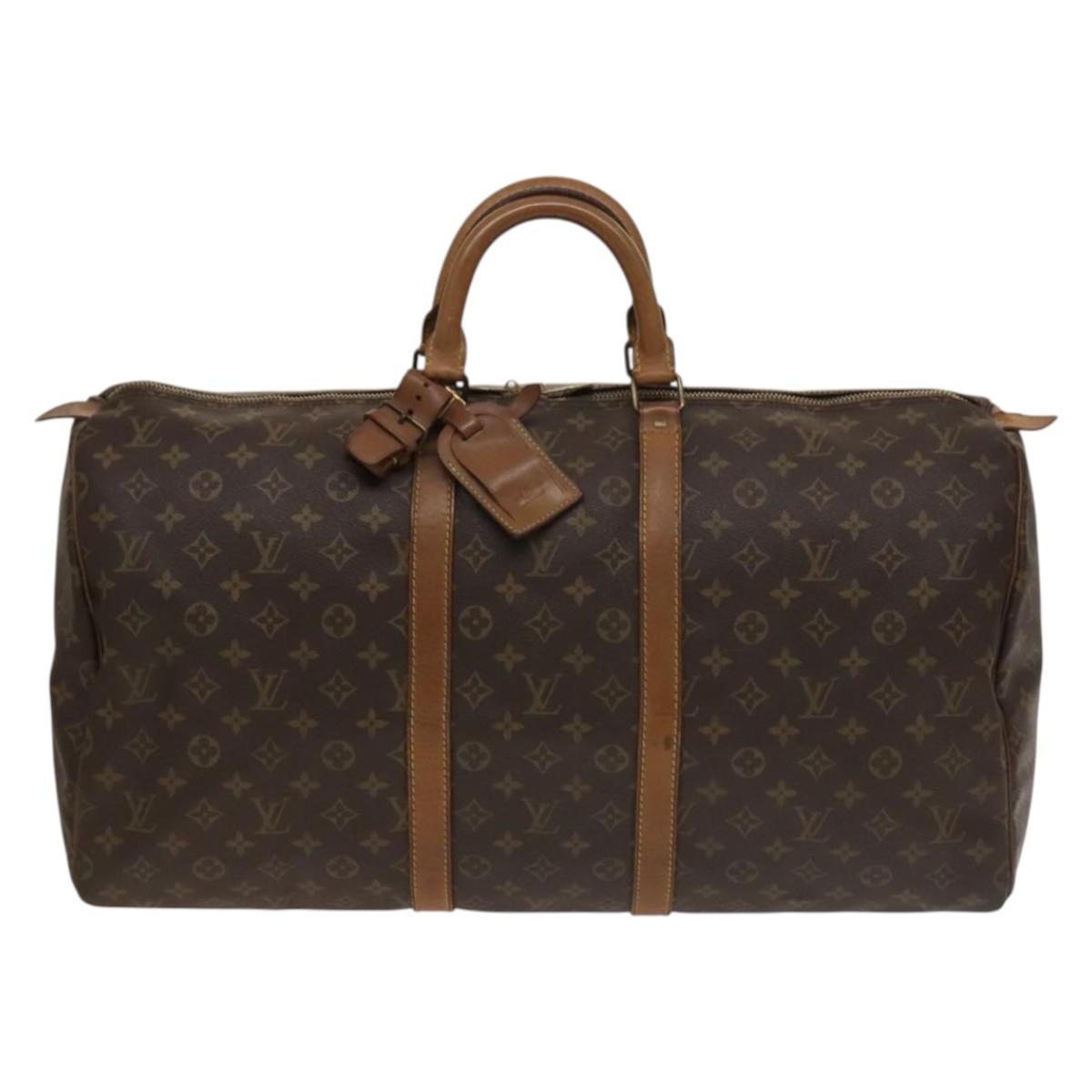 Louis Vuitton Keepall 55 Brown Canvas Travel Bag (Pre-Owned)