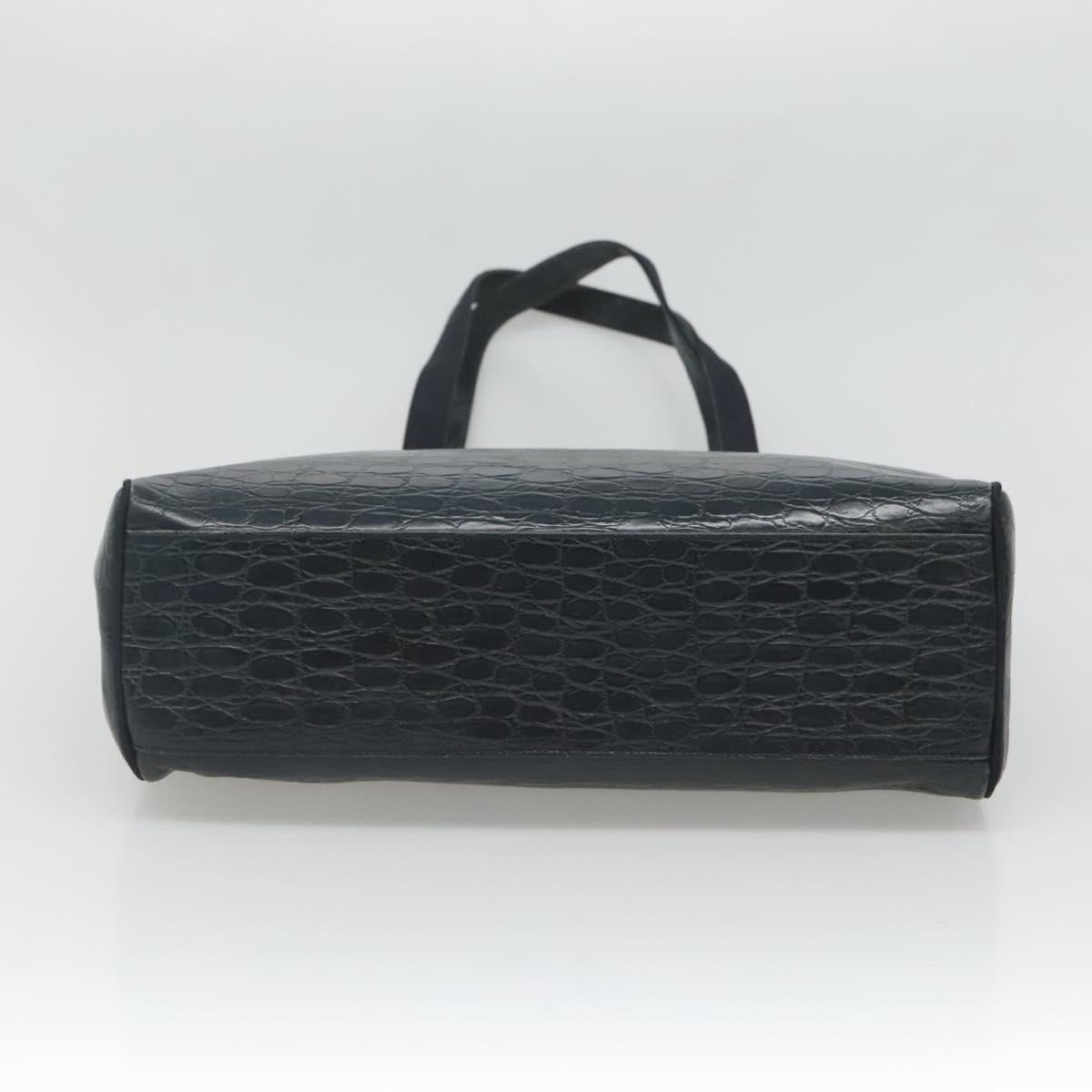 Salvatore Ferragamo Vara Navy Leather Shoulder Bag (Pre-Owned)