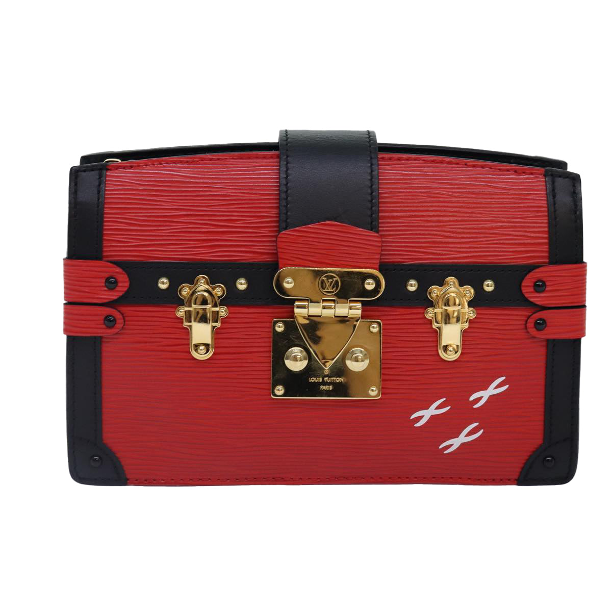 Louis Vuitton Trunk Red Leather Shoulder Bag (Pre-Owned)