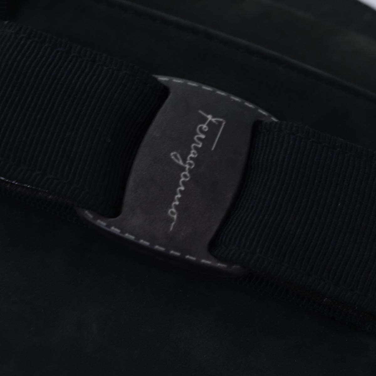 Salvatore Ferragamo Vara Navy Suede Handbag (Pre-Owned)