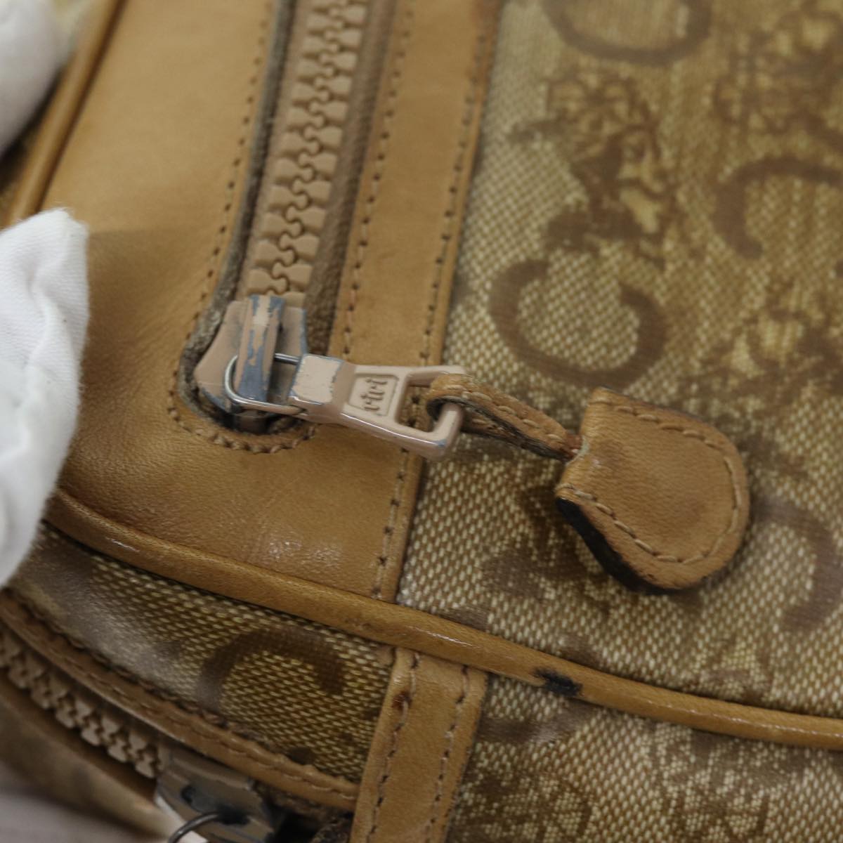 Céline Macadam Beige Canvas Shoulder Bag (Pre-Owned)