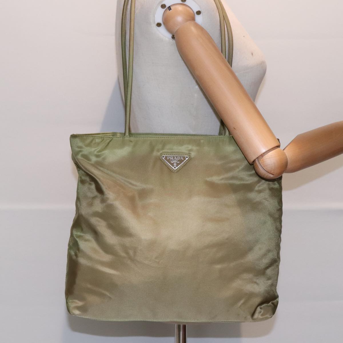 Prada Tessuto Green Synthetic Tote Bag (Pre-Owned)