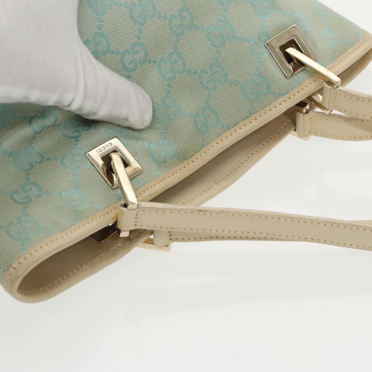 Gucci Blue Canvas Tote Bag (Pre-Owned)
