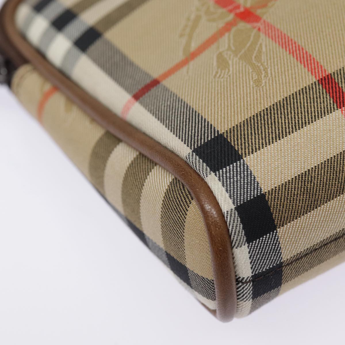 Burberry Nova Check Beige Canvas Handbag (Pre-Owned)