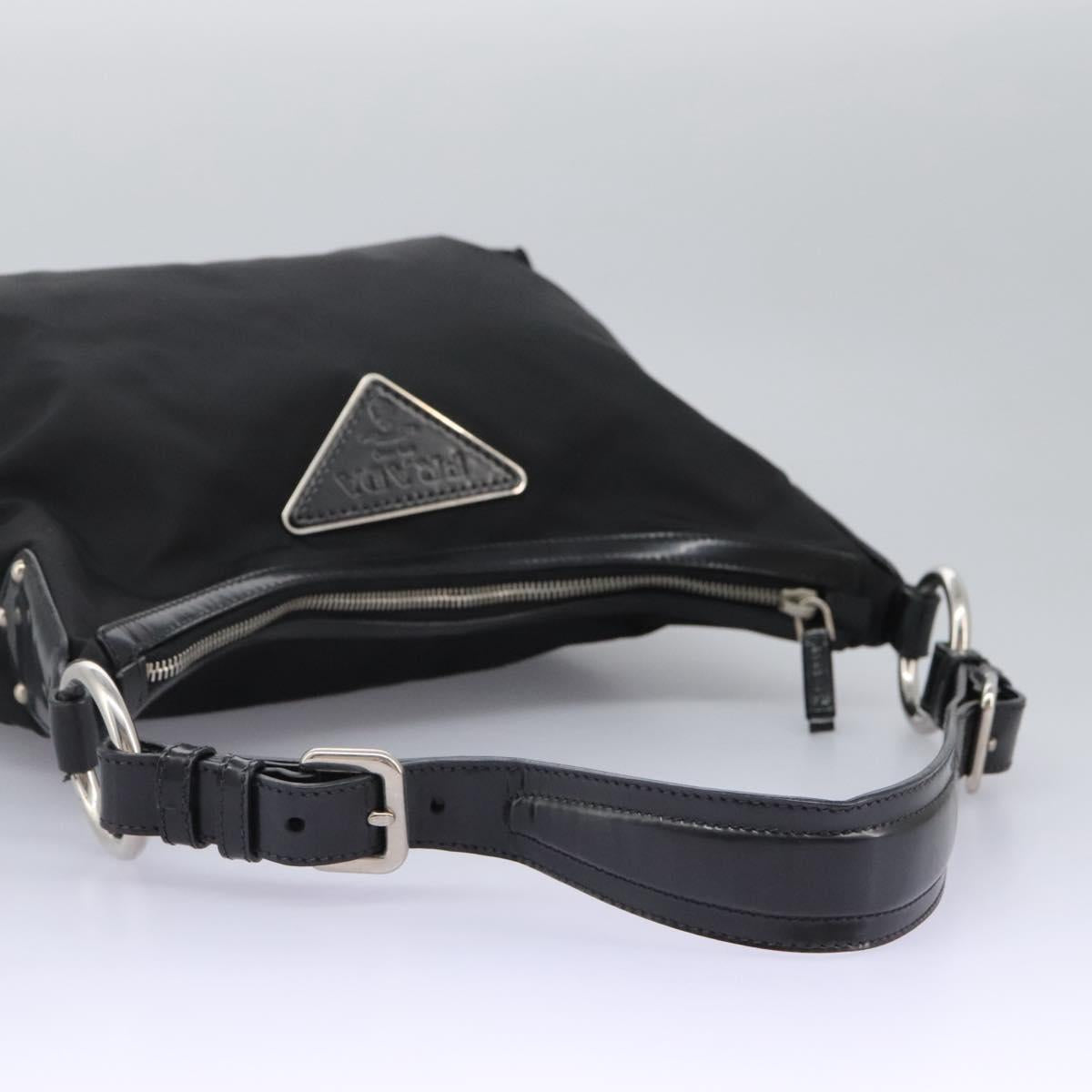 Prada Tessuto Black Synthetic Shoulder Bag (Pre-Owned)