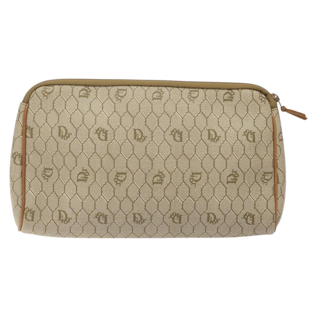 Dior Honeycomb Beige Leather Clutch Bag (Pre-Owned)