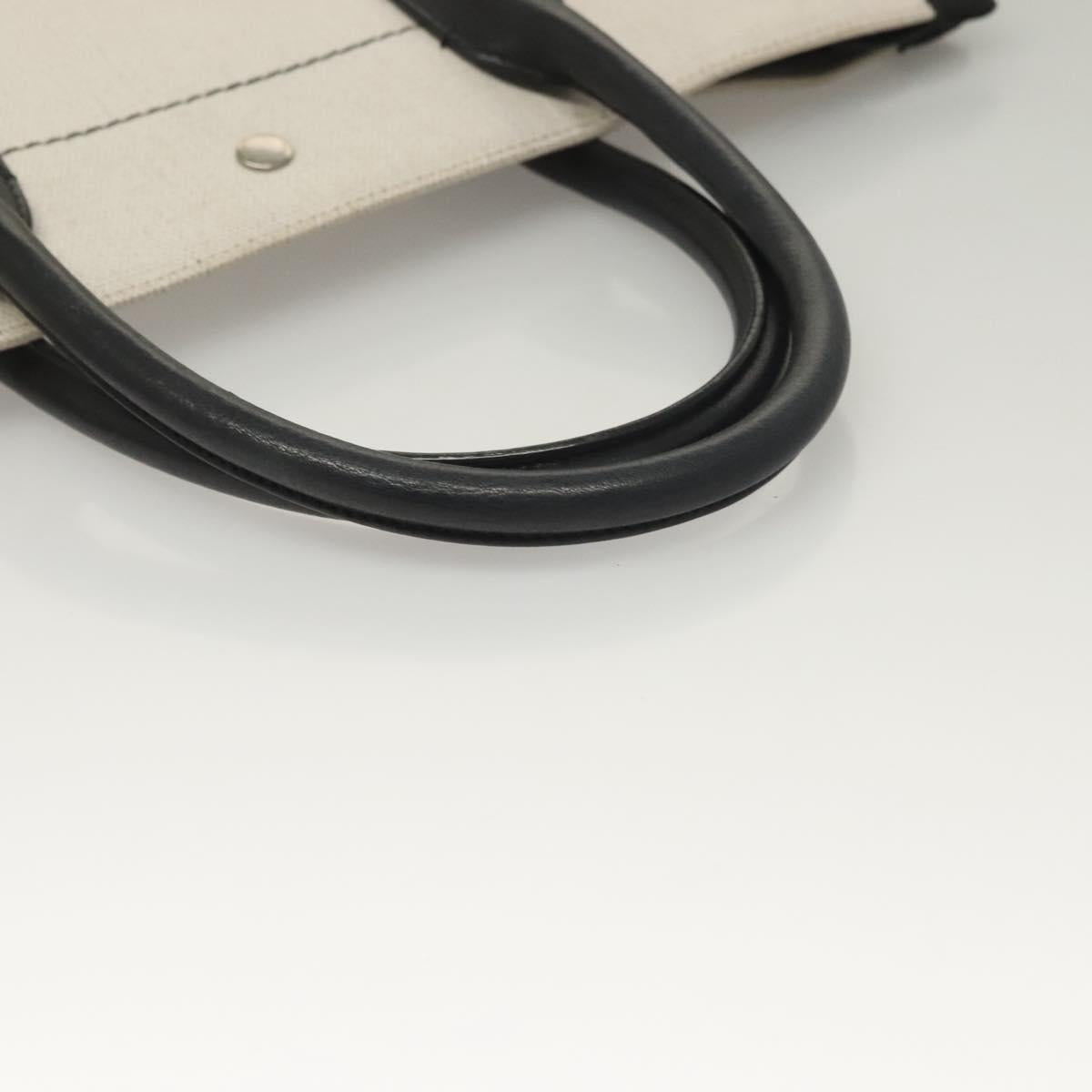 Saint Laurent Rive Gauche White Canvas, Leather Handbag (Pre-Owned)