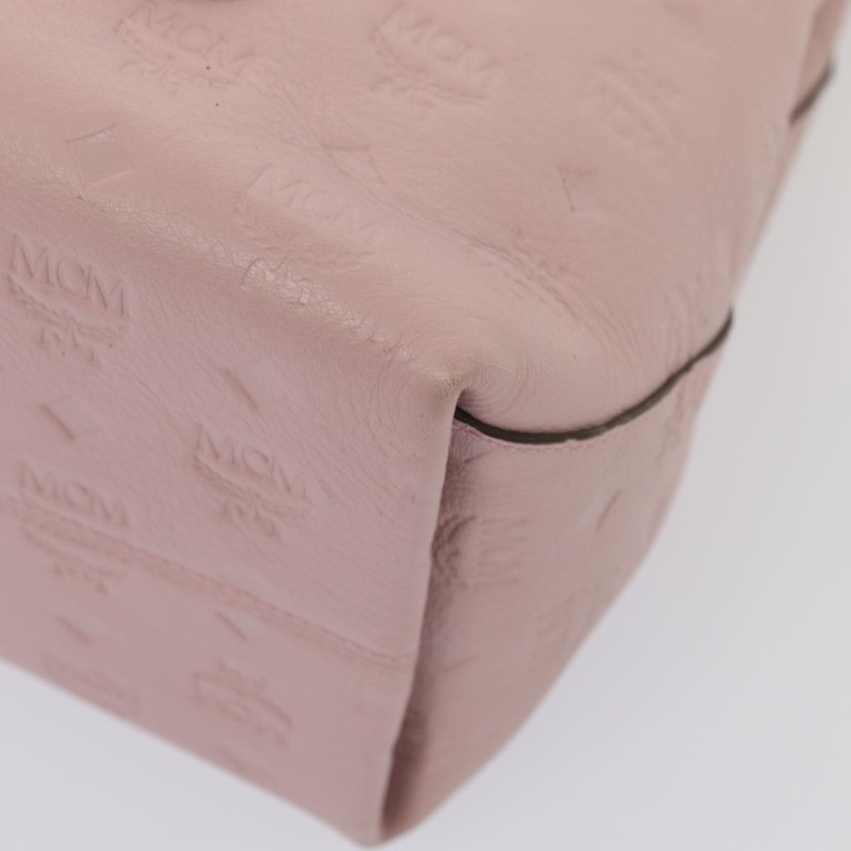 MCM Visetos Pink Leather Shoulder Bag (Pre-Owned)