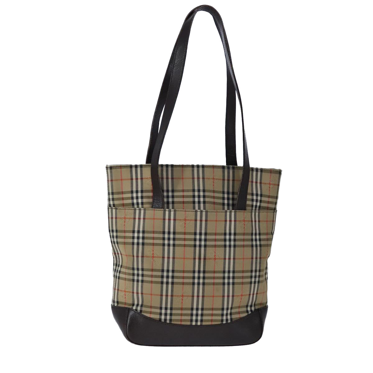 Burberry Nova Check Beige Canvas Tote Bag (Pre-Owned)