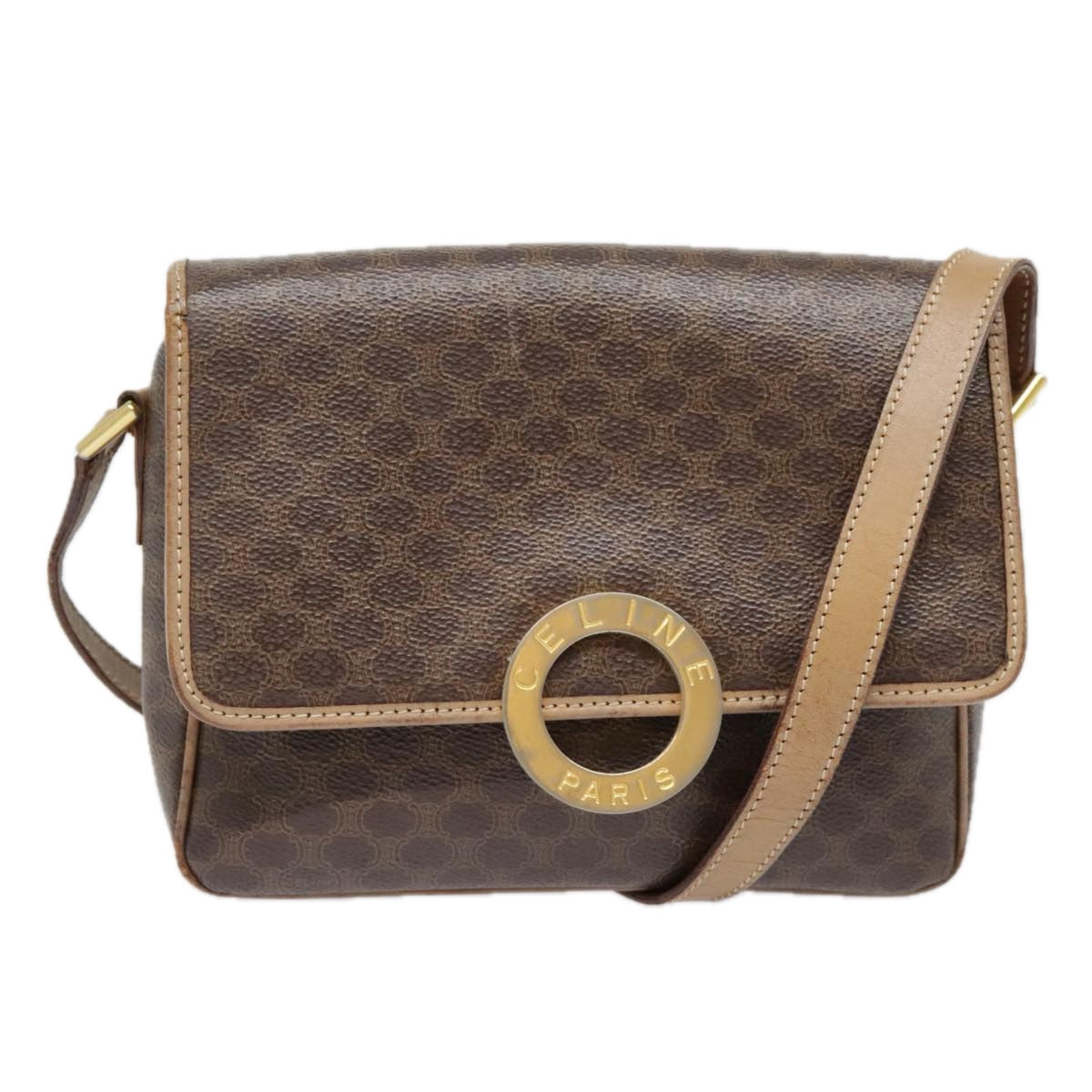 Céline Macadam Brown Canvas Shoulder Bag (Pre-Owned)
