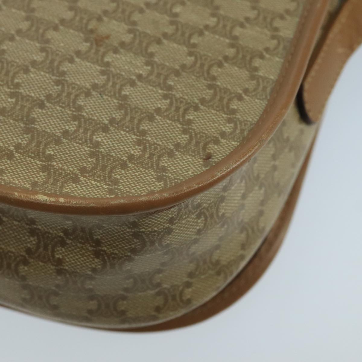 Céline Triomphe Beige Canvas Shoulder Bag (Pre-Owned)