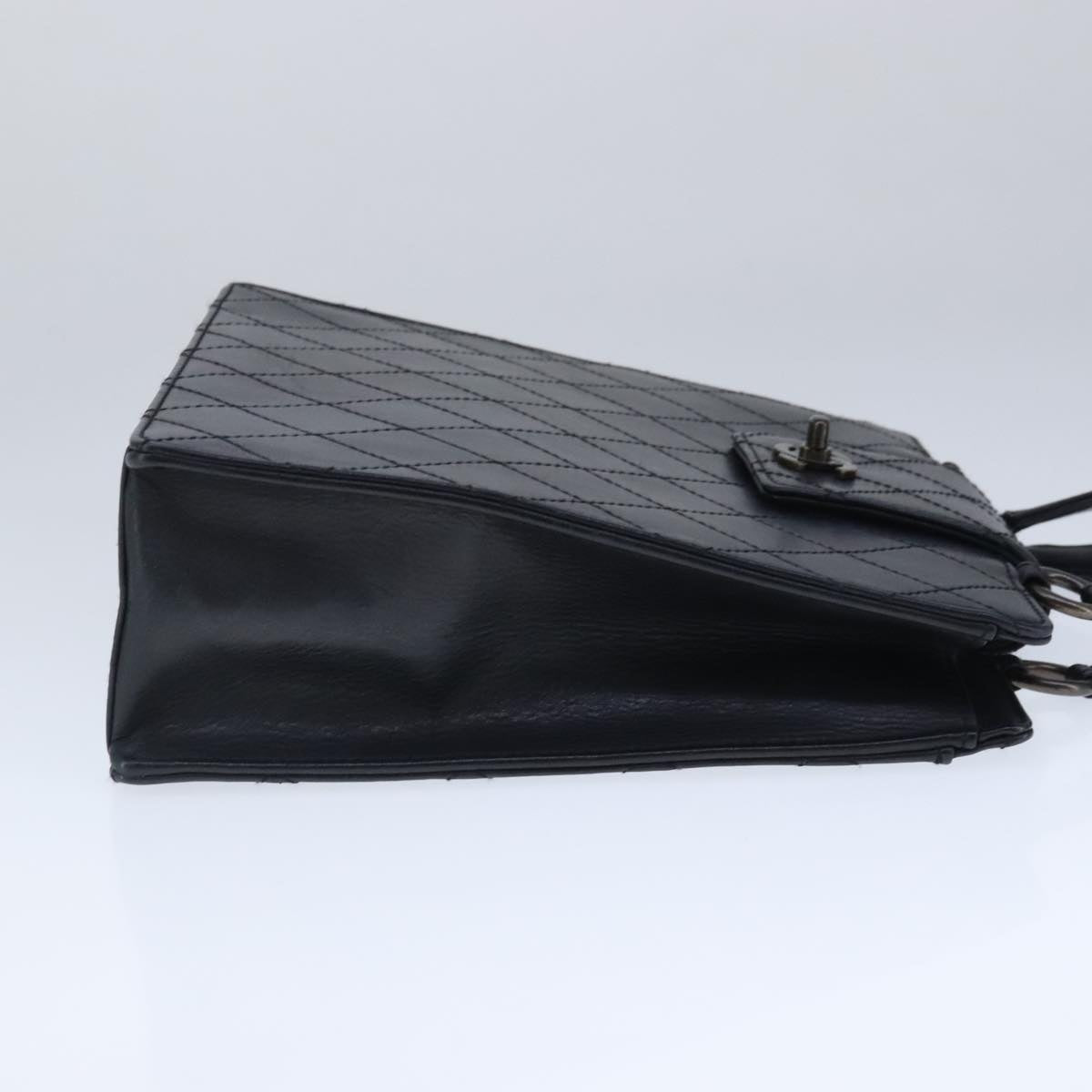 Chanel Coco Mark Black Leather Handbag (Pre-Owned)