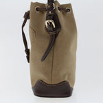 Prada Logo Jacquard Brown Synthetic Handbag (Pre-Owned)