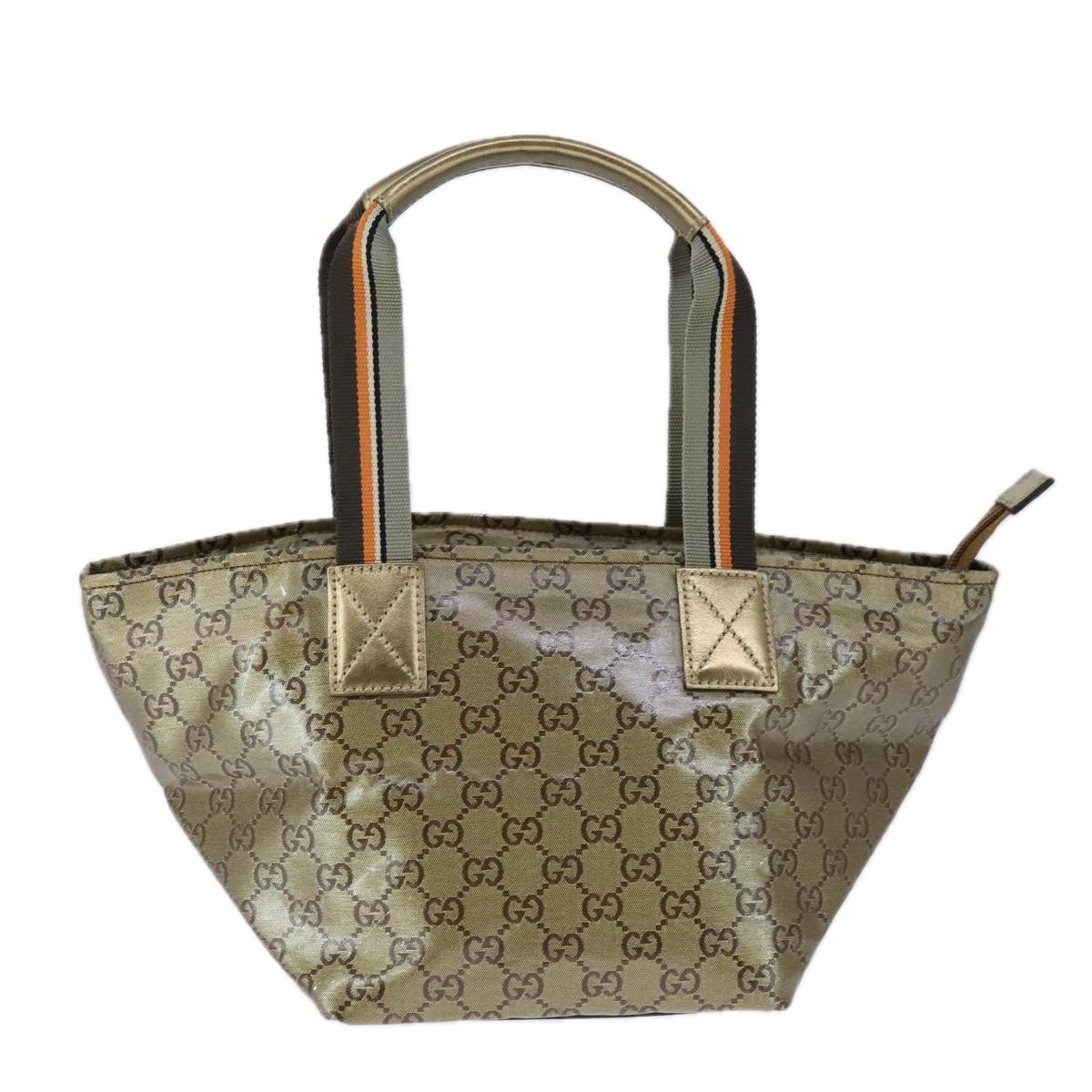 Gucci Gg Crystal Grey Canvas Handbag (Pre-Owned)