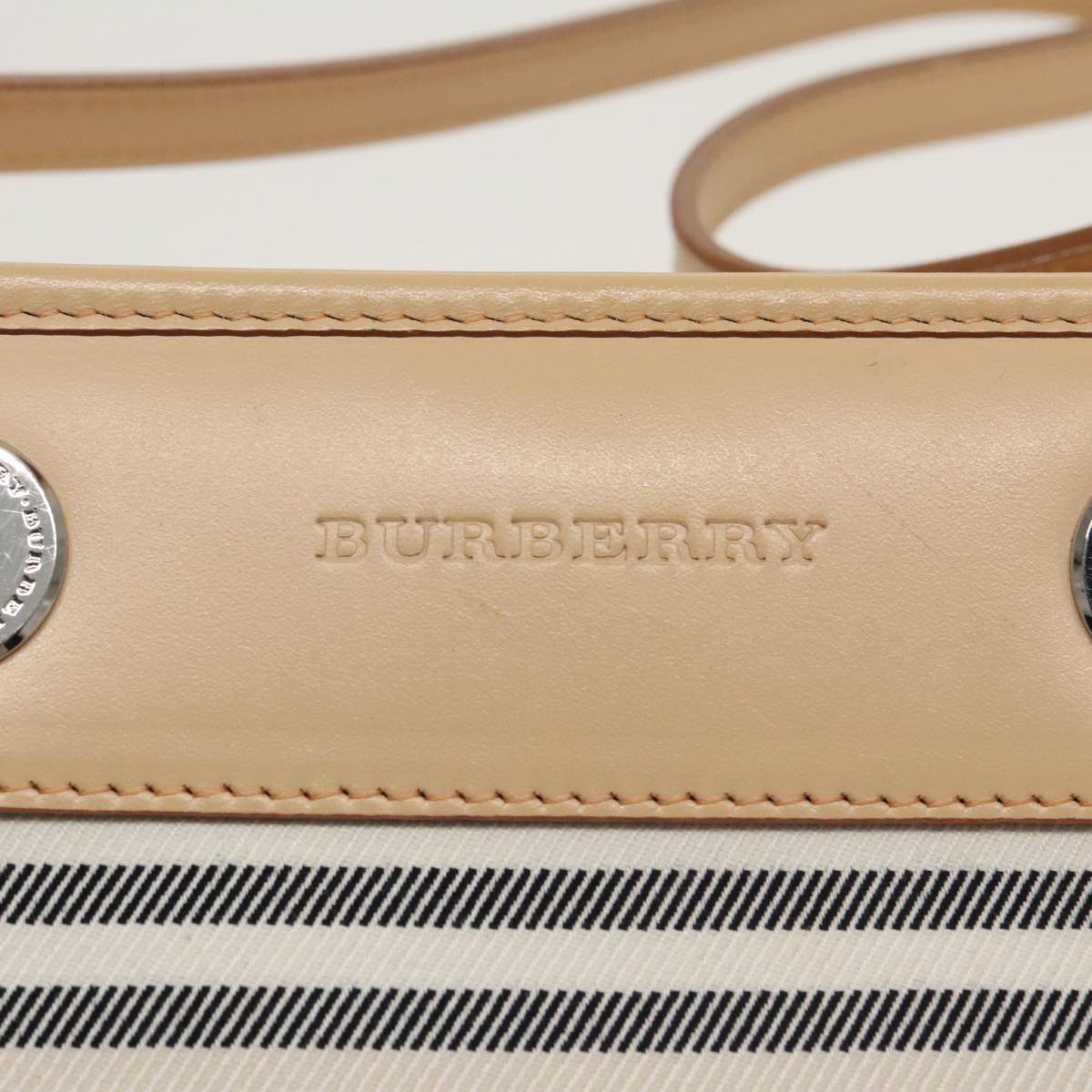 Burberry Nova Check Beige Canvas Shoulder Bag (Pre-Owned)
