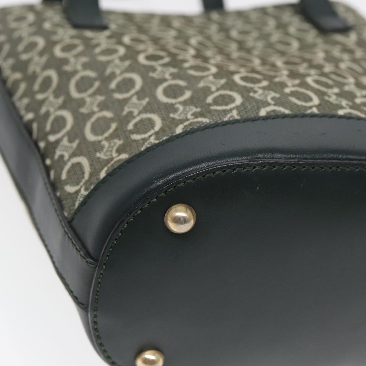 Céline Macadam Green Canvas Handbag (Pre-Owned)