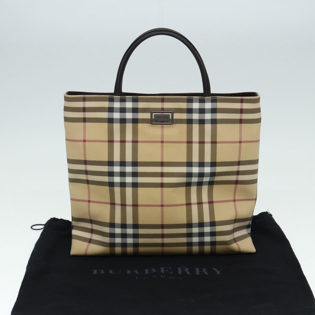 Burberry Nova Check Beige Canvas Tote Bag (Pre-Owned)