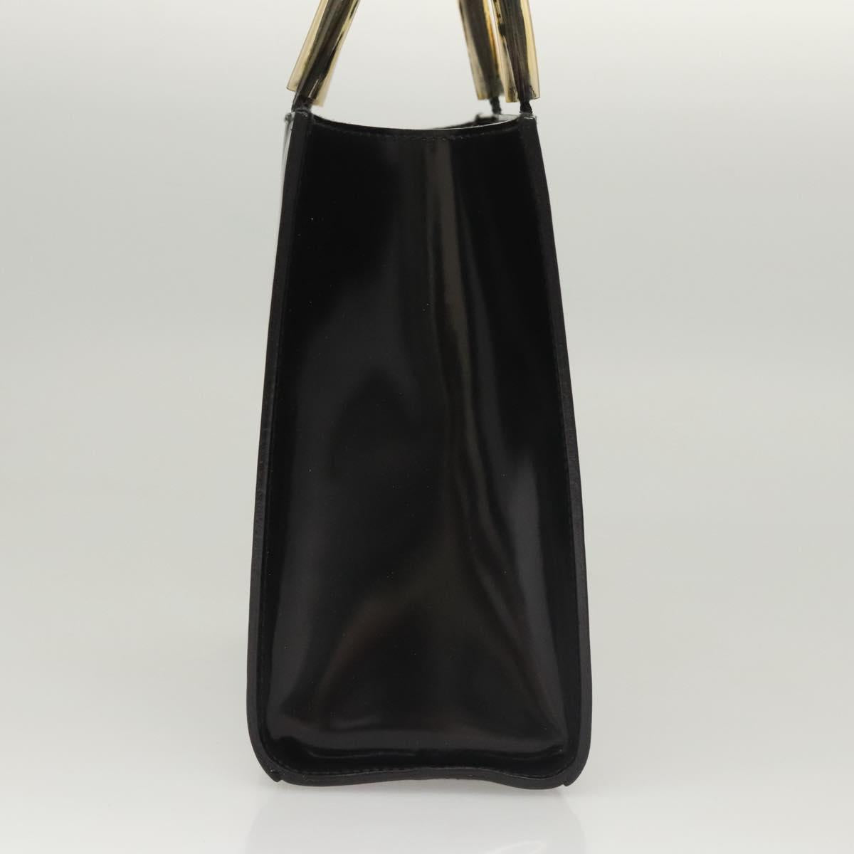 Salvatore Ferragamo Wanda Black Patent Leather Handbag (Pre-Owned)