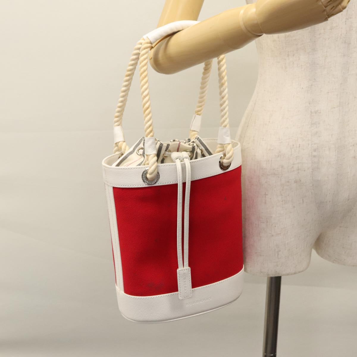 Burberry Nova Check Red Canvas Handbag (Pre-Owned)