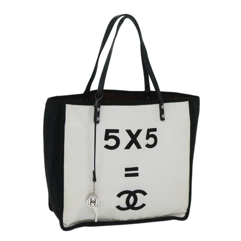 Chanel Cc White Canvas Tote Bag (Pre-Owned)