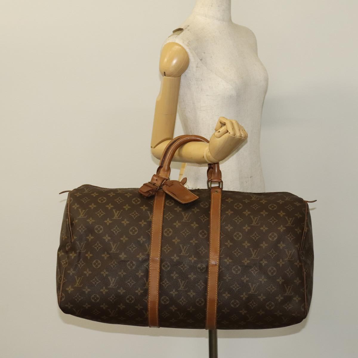 Louis Vuitton Keepall 55 Brown Canvas Travel Bag (Pre-Owned)