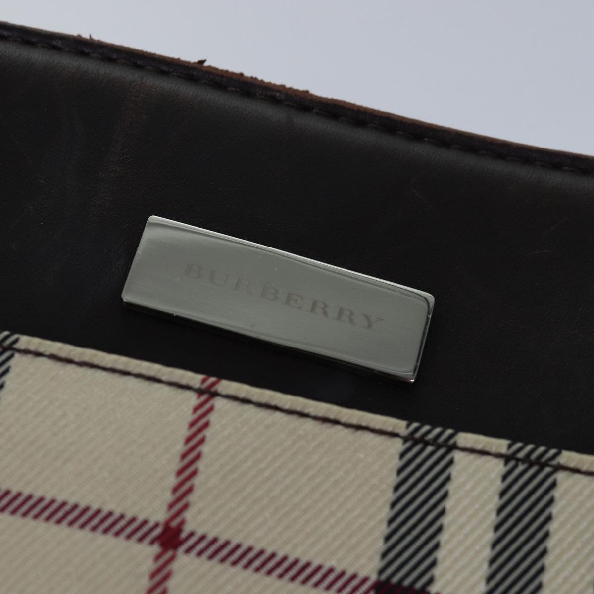 Burberry Nova Check Beige Synthetic Handbag (Pre-Owned)