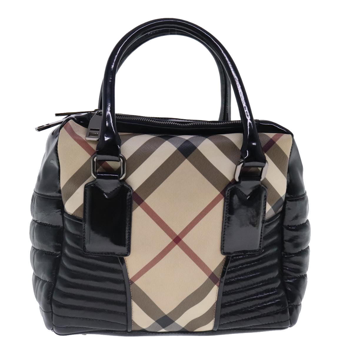 Burberry Nova Check Beige Canvas Handbag (Pre-Owned)